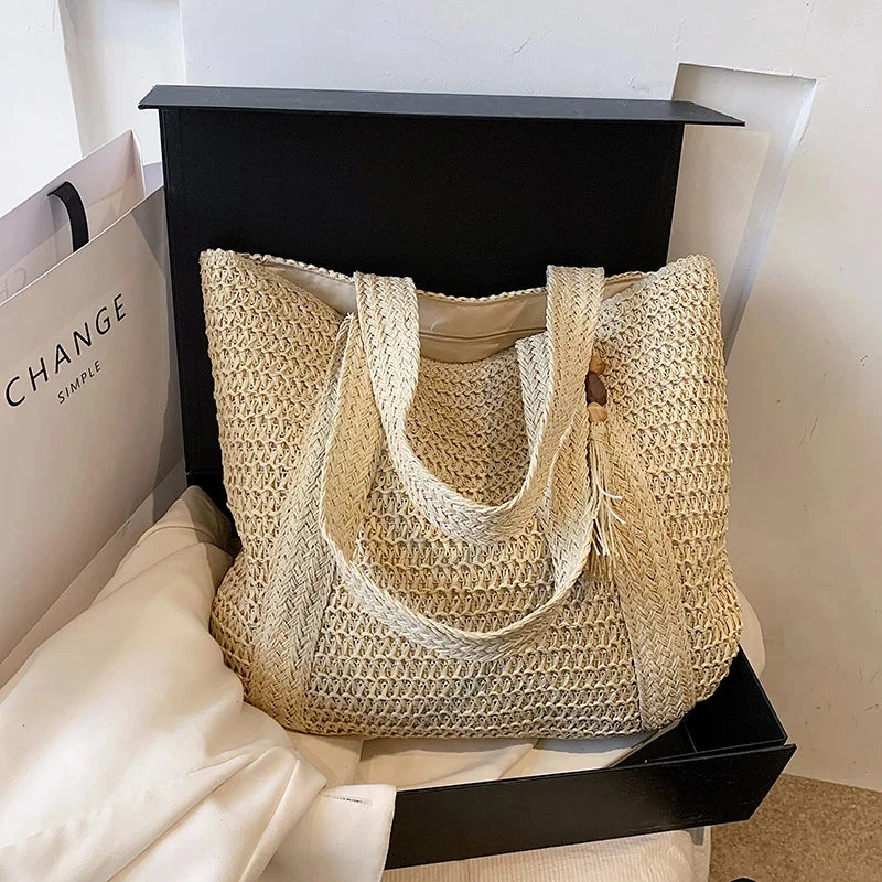 Straw Weave Tote Bag