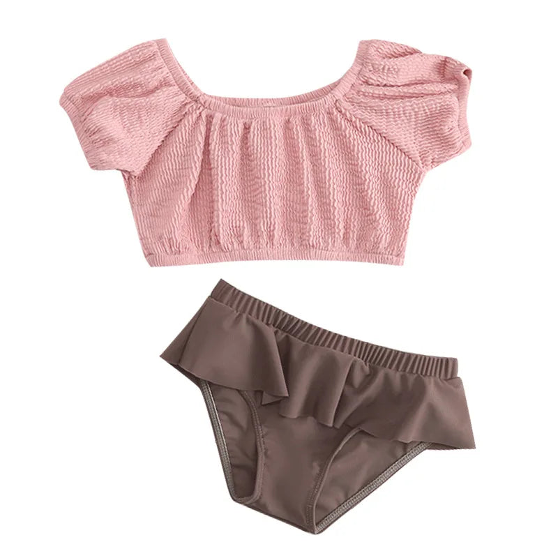 Pleated Bathing Suit With Hat