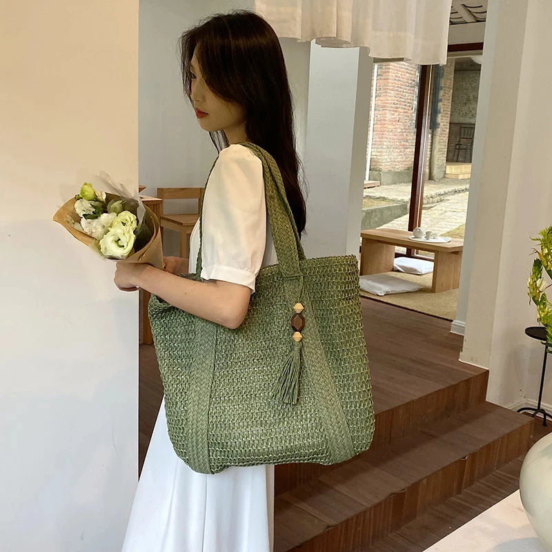Straw Weave Tote Bag