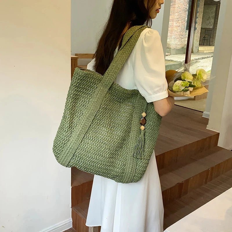 Straw Weave Tote Bag