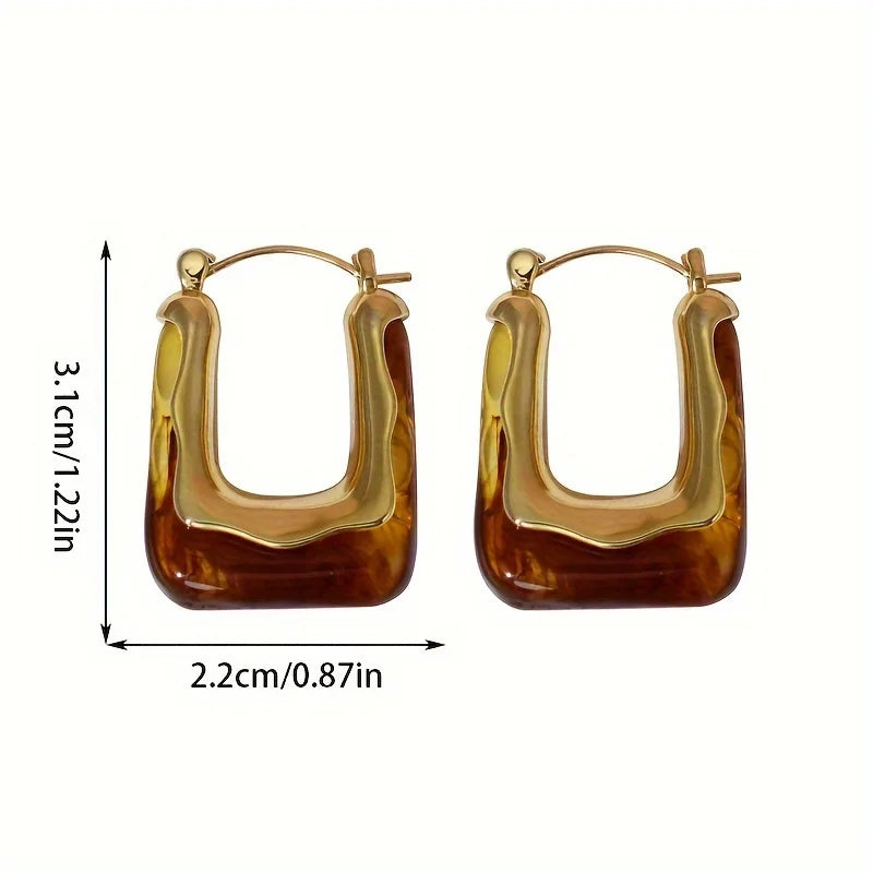 Elegant Vintage U-Shaped Hoop Earrings