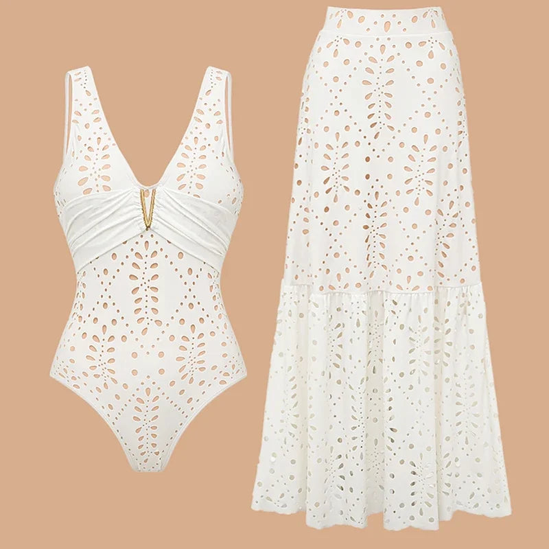 Laser Cutting Flower Swimsuit