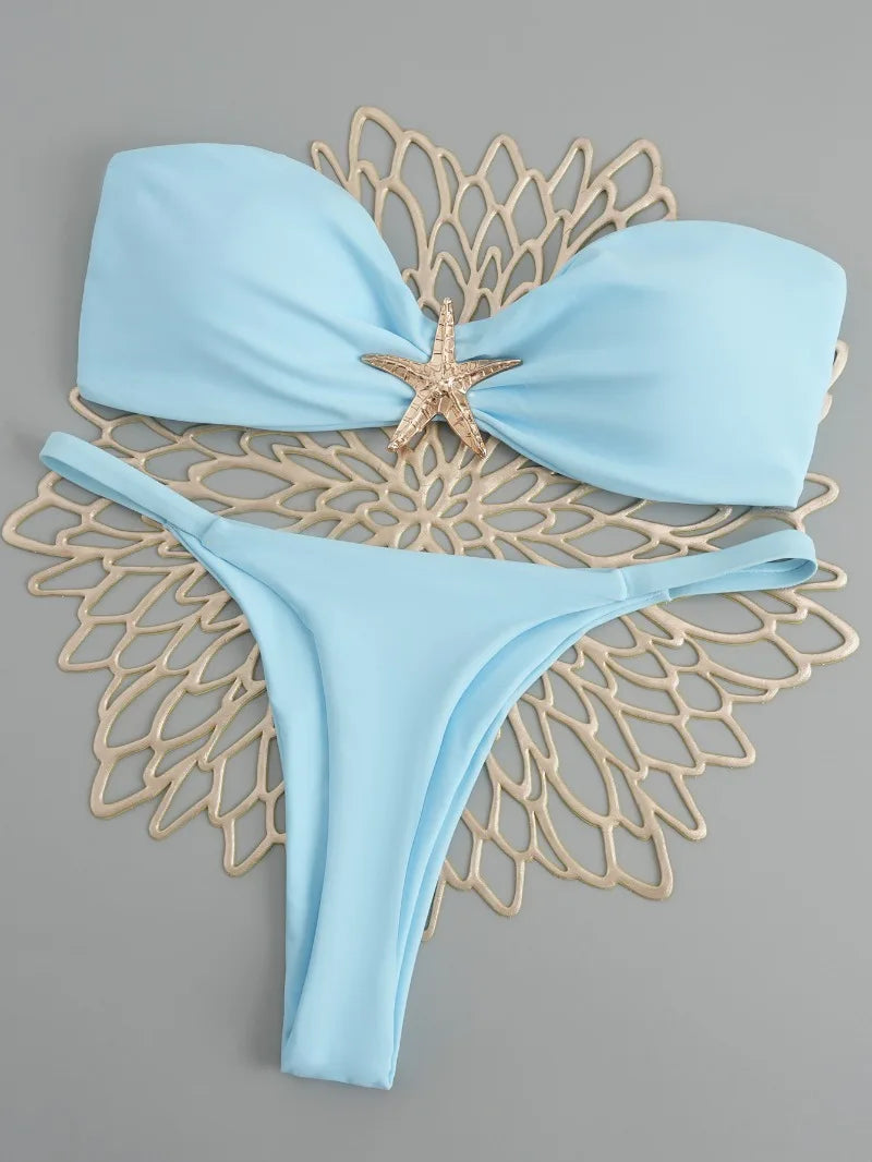 Polka Dot Bikini Set Women Two Piece Swimwear - Flirty Sexy Instagram Beach Vacation Push Up Swimsuit