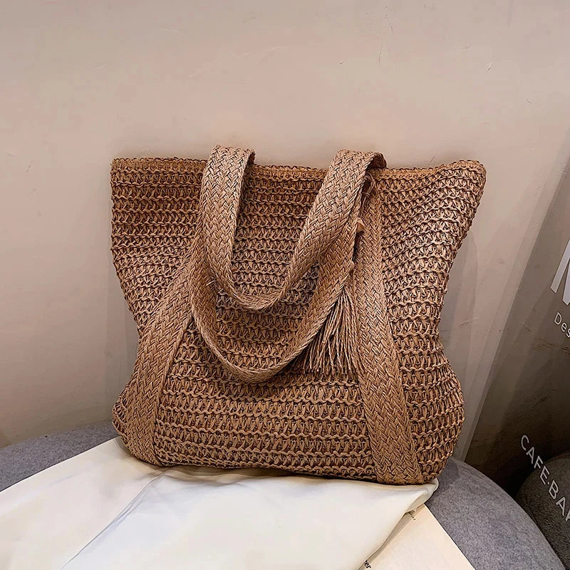 Straw Weave Tote Bag