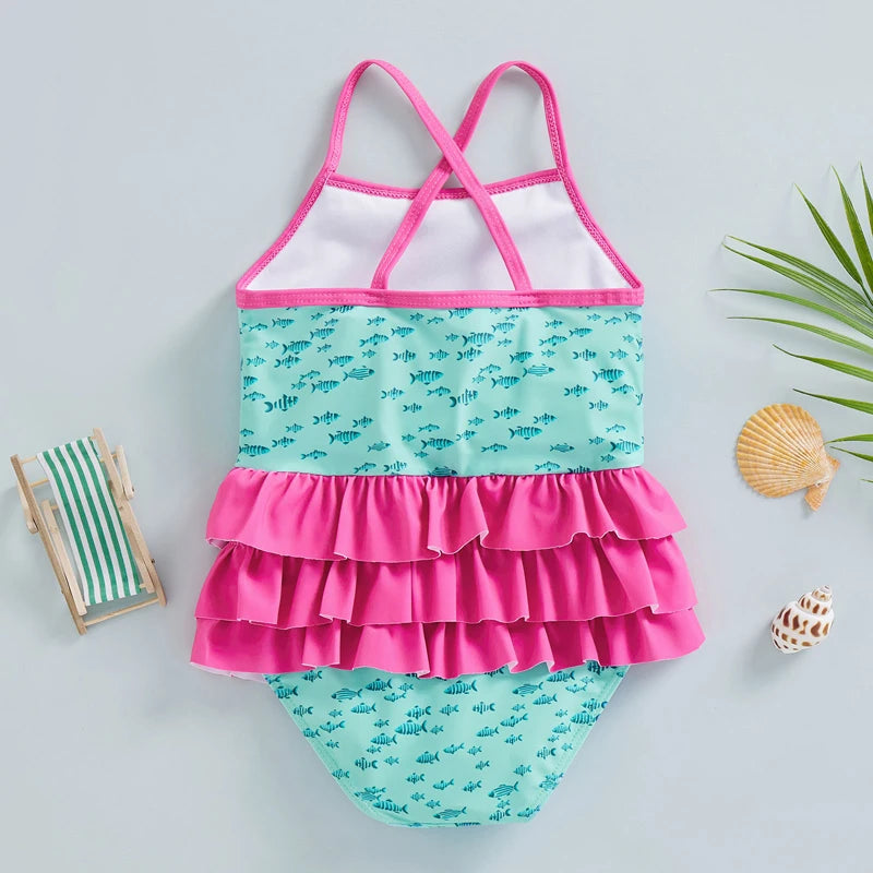 Floral Shell Print Summer Bathing Suit