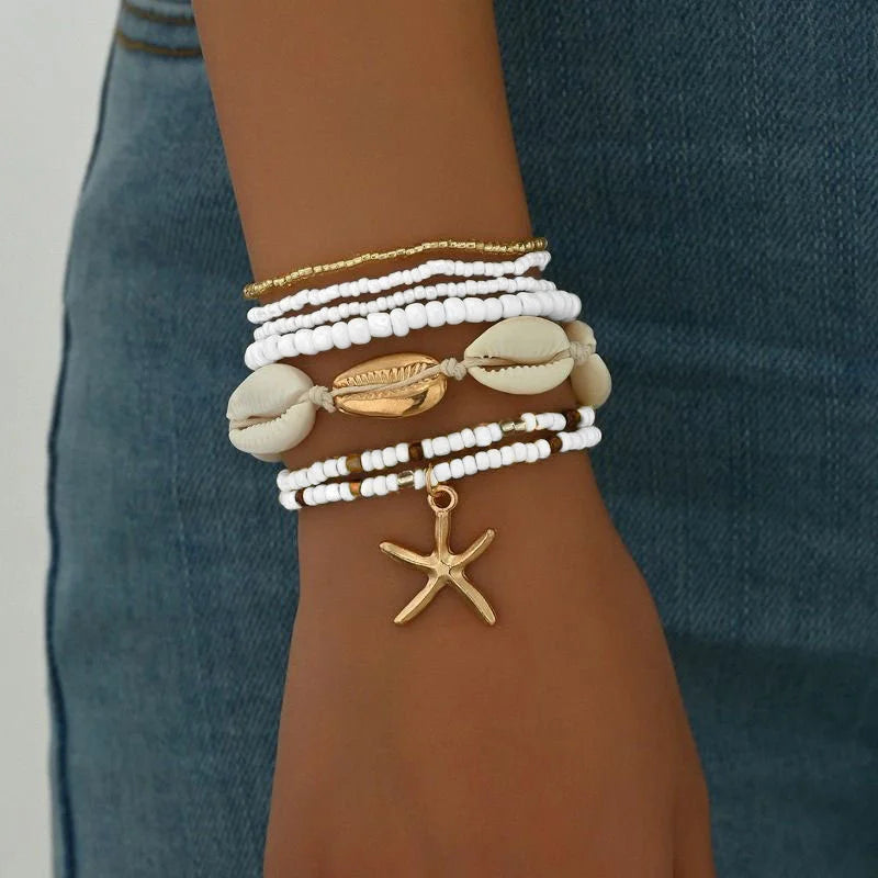 Bohemian Shell Starfish Bead Bracelet