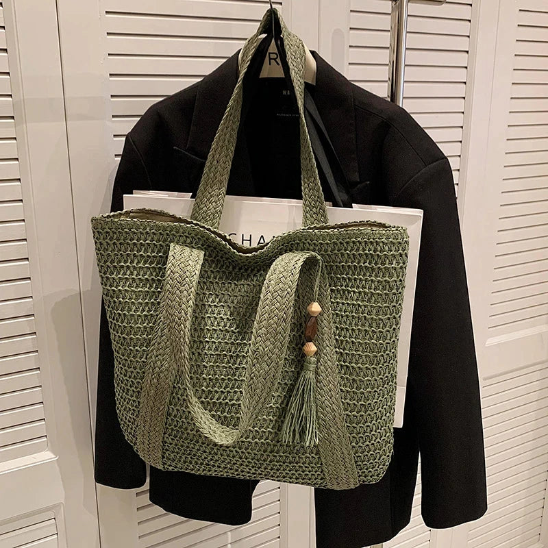 Straw Weave Tote Bag