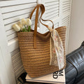 Bohemian Hollow Straw Beach Handbag