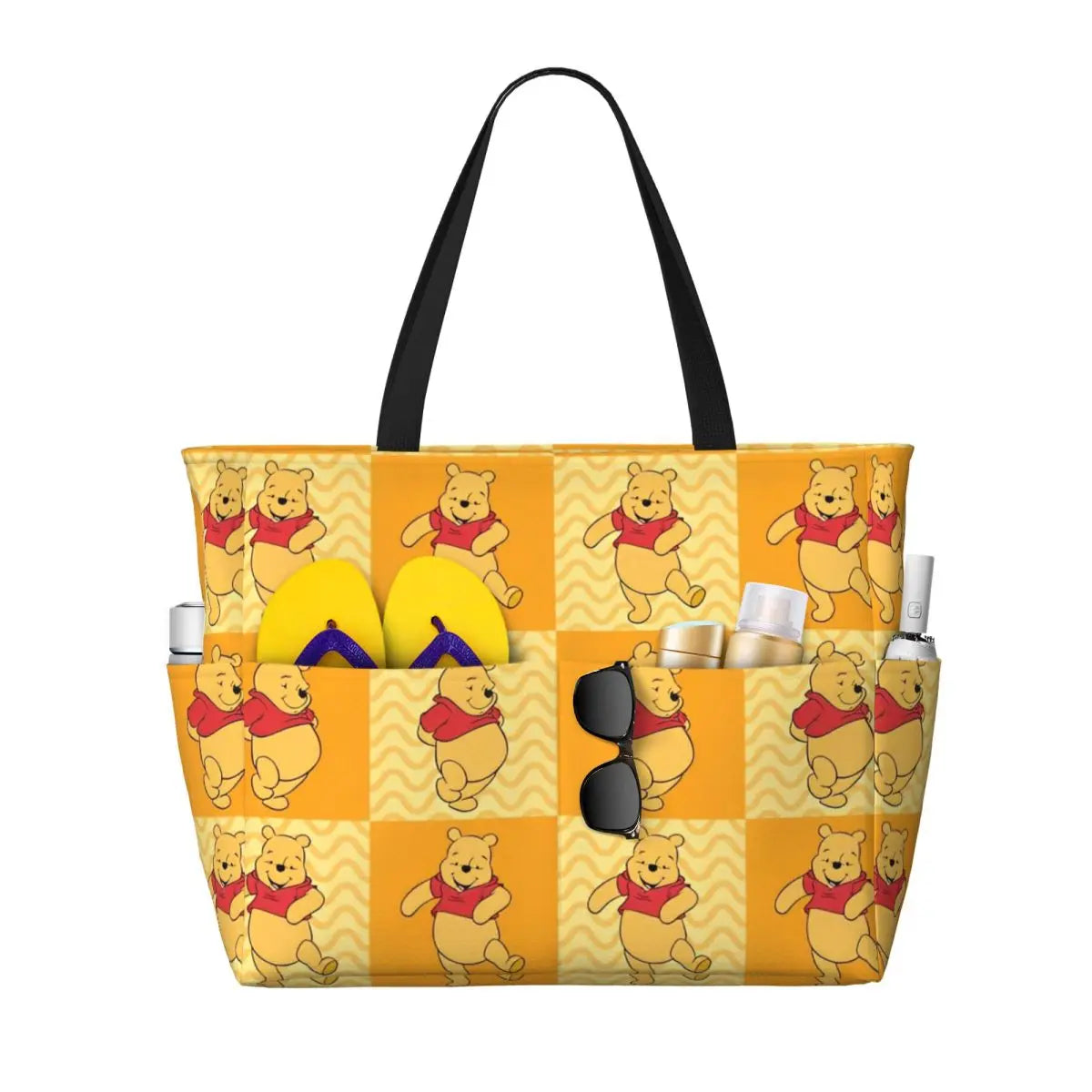 Winnie The Pooh Large Beach Tote Bag