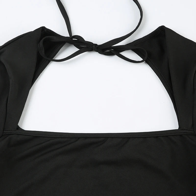 Split Lace-up Mini Dress