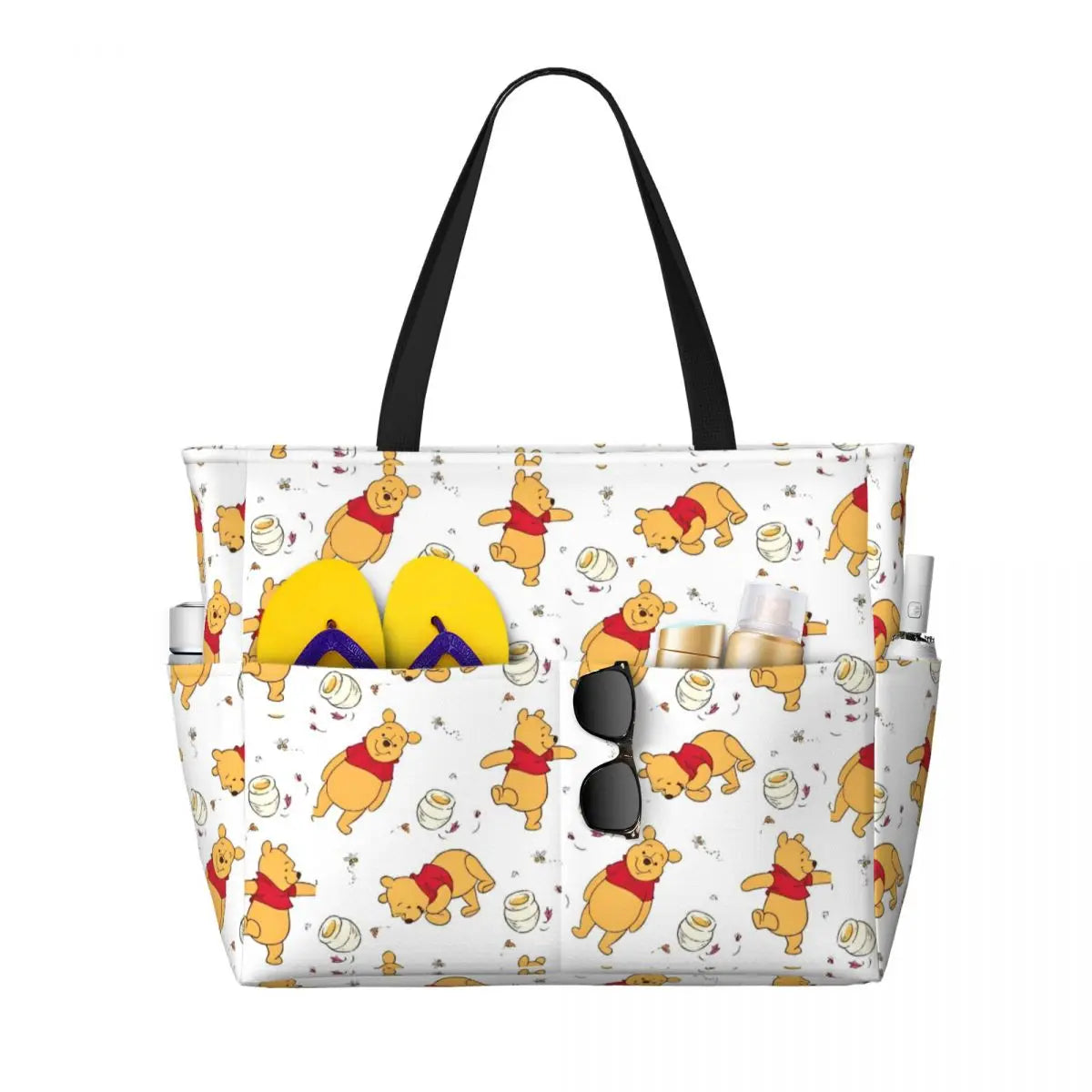Winnie The Pooh Large Beach Tote Bag