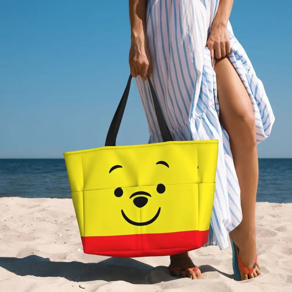 Winnie The Pooh Large Beach Tote Bag