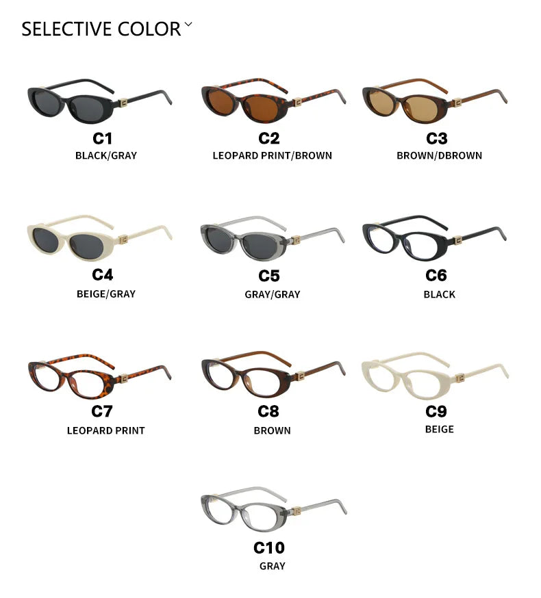 Retro Oval Frame Sunglasses